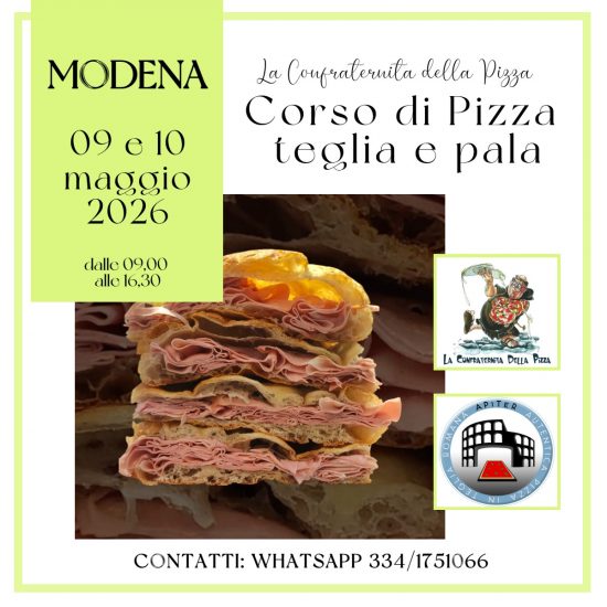 Modena - 09 e 10 maggio 2026 - Corso di pizza in teglia e pala alla romana