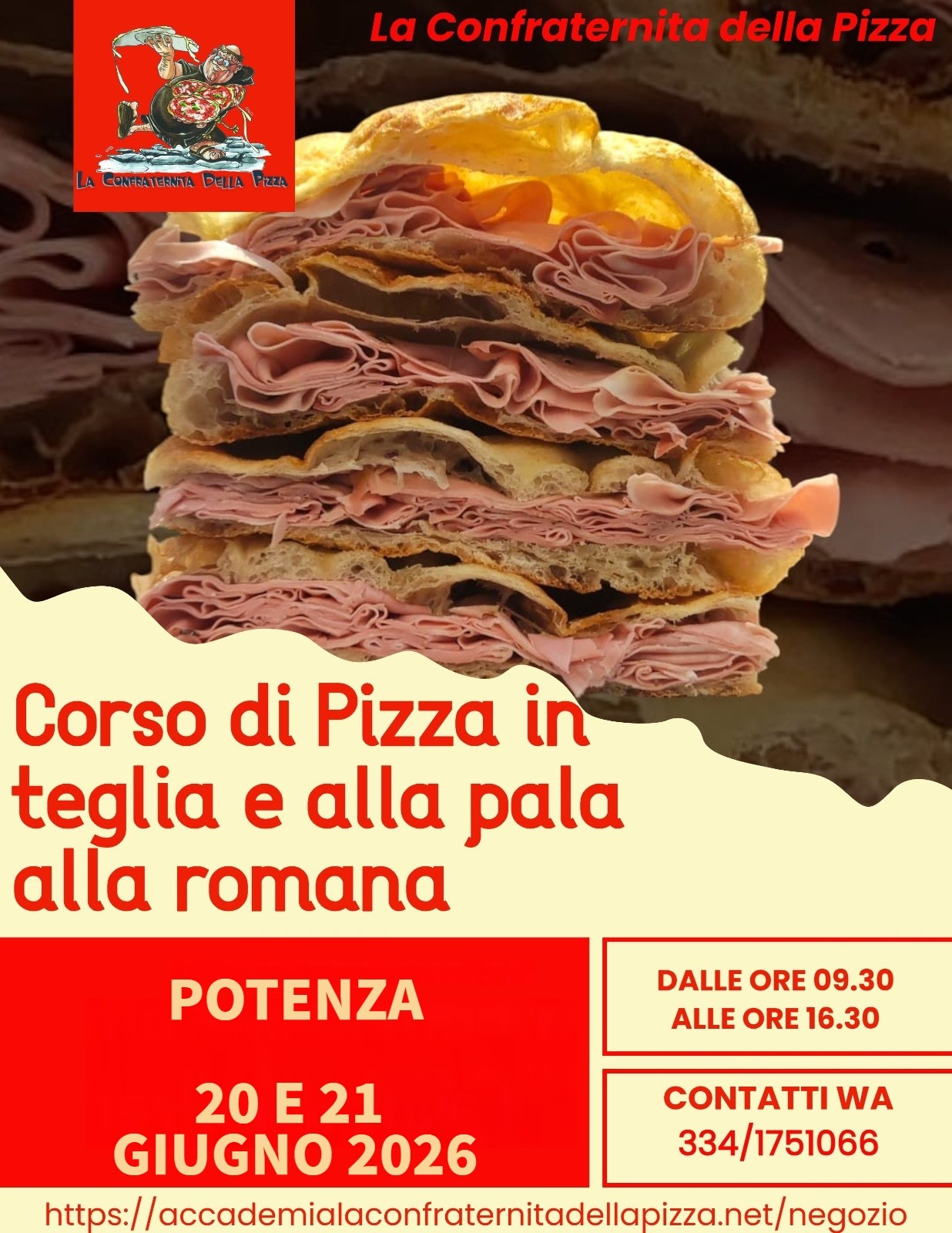 POTENZA - 20 e 21 giugno 2026 - Corso di pizza in teglia e pala alla romana
