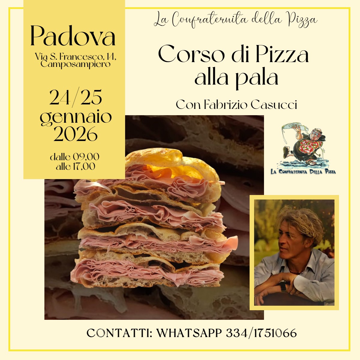 PADOVA - 24 e 25 gennaio 2026 - Corso di pizza alla pala con Fabrizio Casucci