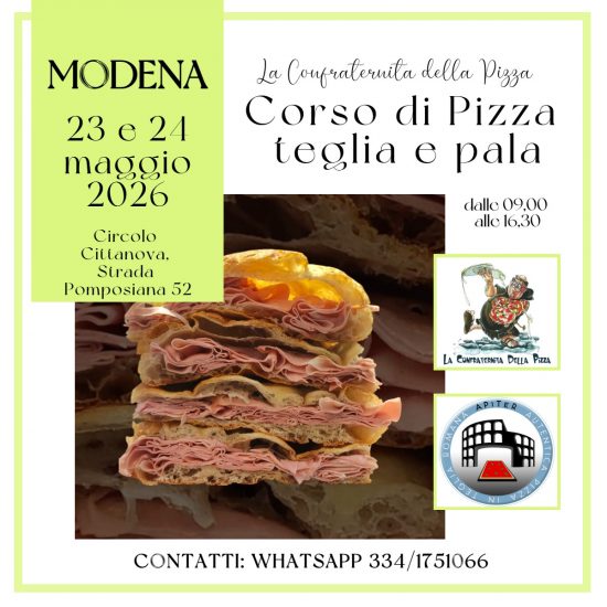 Modena - 23 e 24 maggio 2026 - Corso di pizza in teglia e pala alla romana