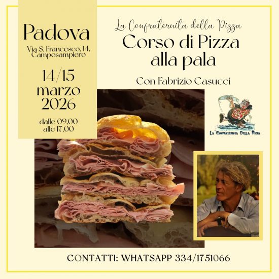 PADOVA - 14 e 15 marzo 2026 - Corso di pizza alla pala con Fabrizio Casucci