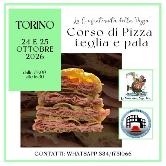 Torino - 24 e 25 ottobre 2026 - Corso di pizza in teglia e pala alla romana