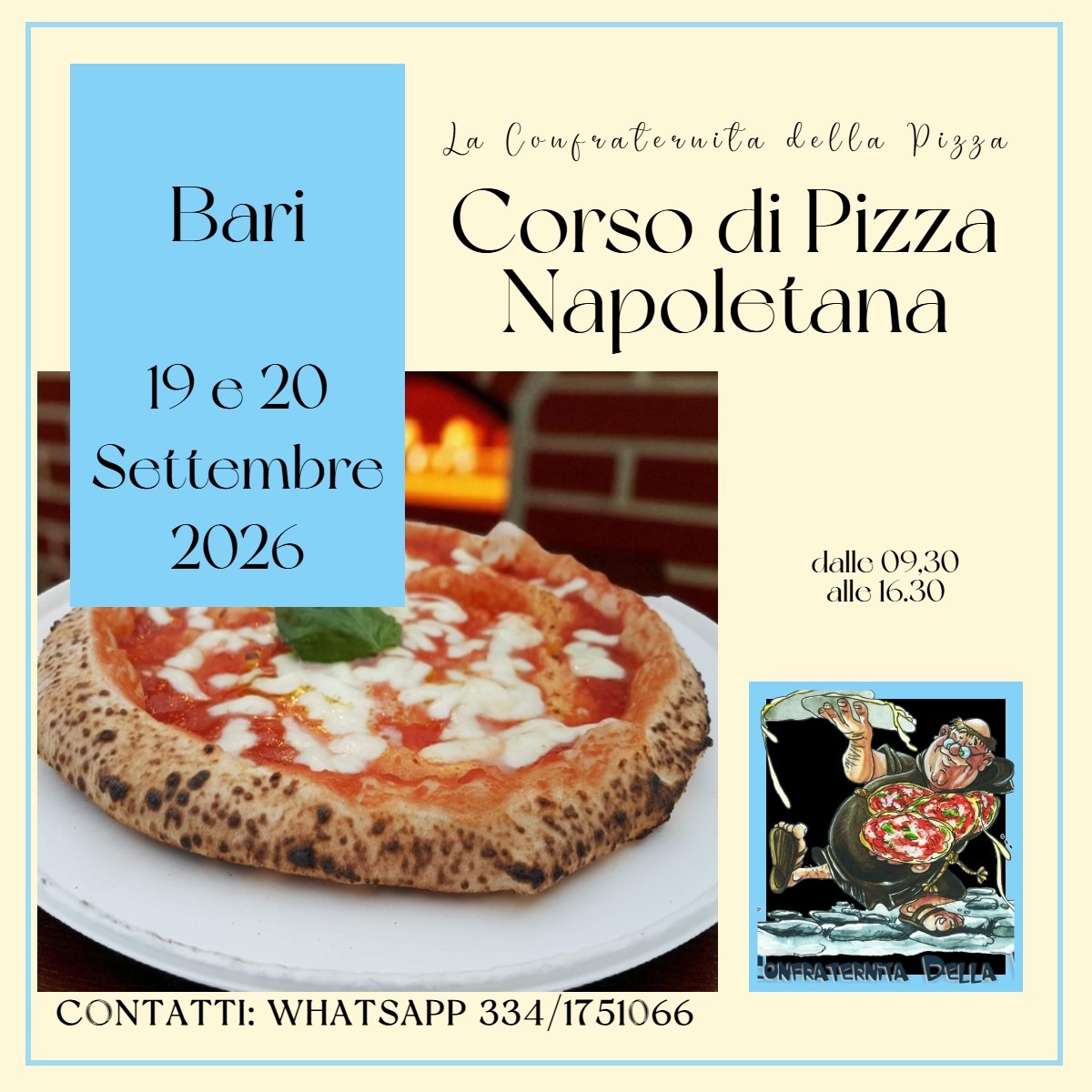 BARI - 19 e 20 settembre 2026 - Corso di pizza napoletana e contemporanea