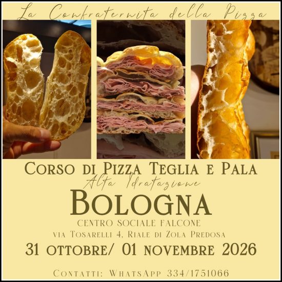 Bologna 31 ott. e 01 nov. 2026 - Corso di pizza in teglia e pala alla romana