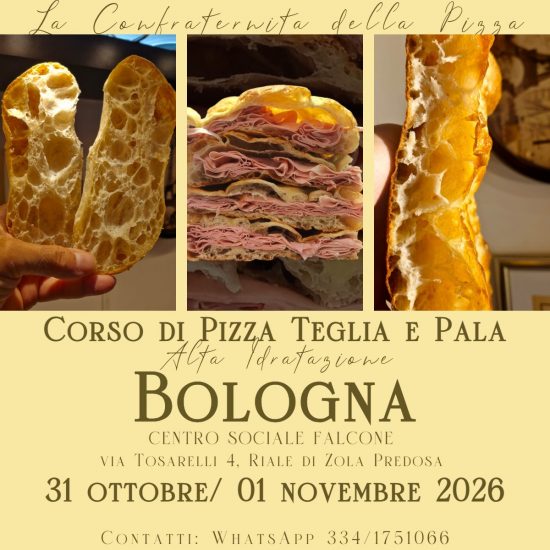 Bologna 31 ott. e 01 nov. 2026 - Corso di pizza in teglia e pala alla romana