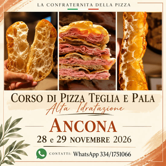 Ancona 28 e 29 novembre 2026 - Corso di pizza in teglia e pala alla romana