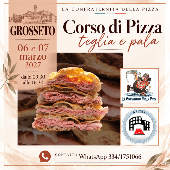 Grosseto - 06 e 07 marzo 2027 - Corso di pizza in teglia e pala alla romana