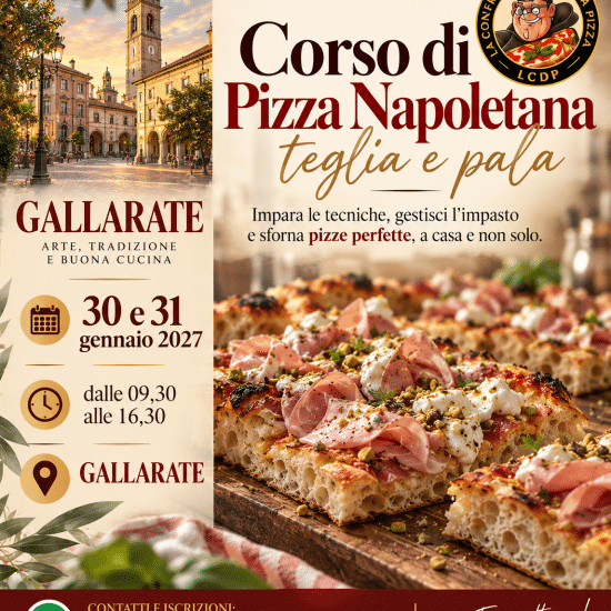 Gallarate - 30 e 31 gennaio febbraio 2027 - Corso di pizza in teglia e pala alla romana
